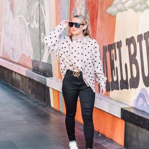 Oversized Suede Polka Dot Shirt